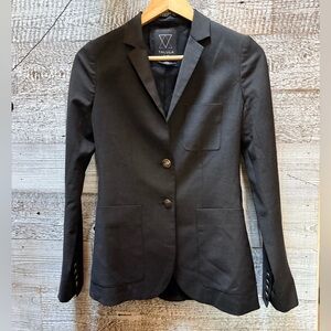 Aritzia Talula | Exeter Business Suit Structured Wool-Blend Blazer - 2, Charcoal